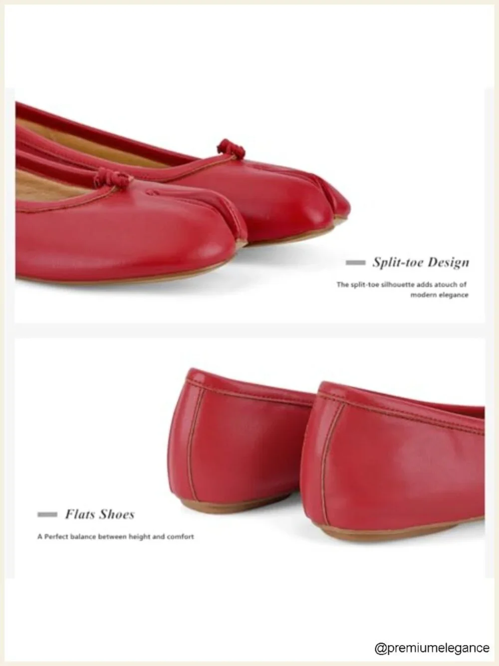 Split Toe Ballet Flats Wide Width Slip-On Comfort Casual Work Shoes